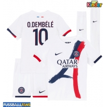 Paris Saint-Germain Ousmane Dembele #10 Auswärts Trikotsatz Kinder 2025-26 Kurzarm (+ Kurze Hosen)
